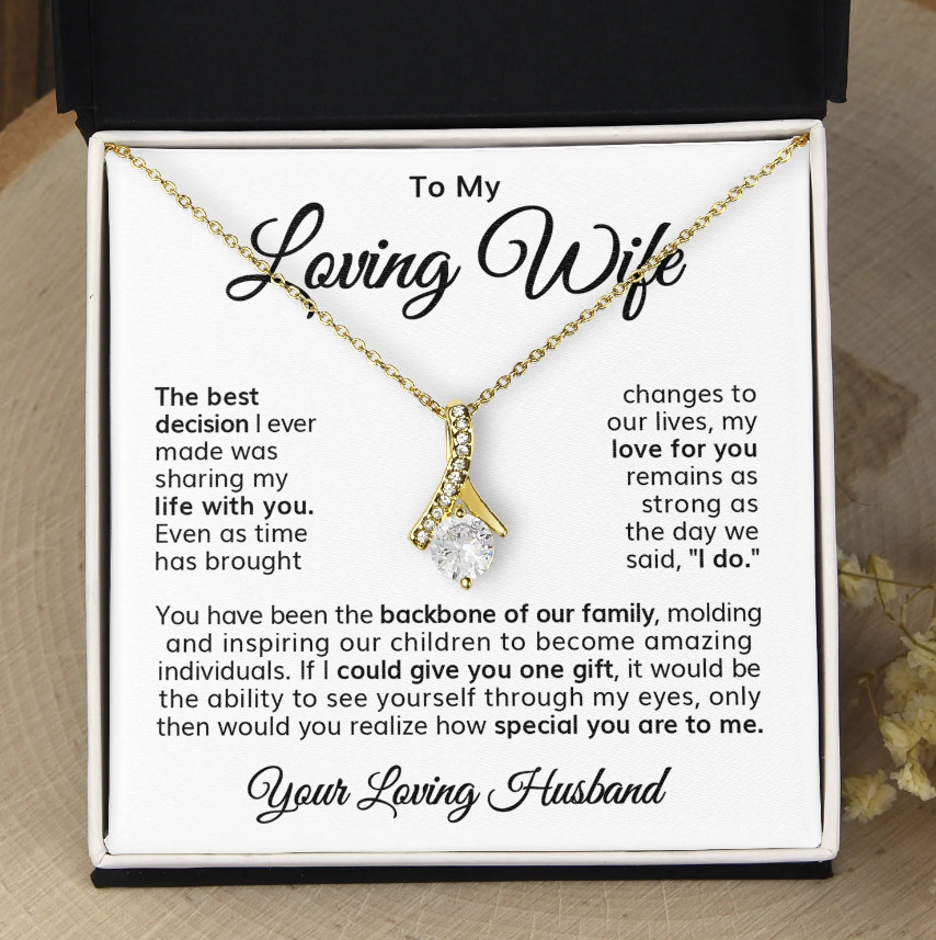 To My wife ribbon Necklace Meaningful Gift from husband birthday anniversary