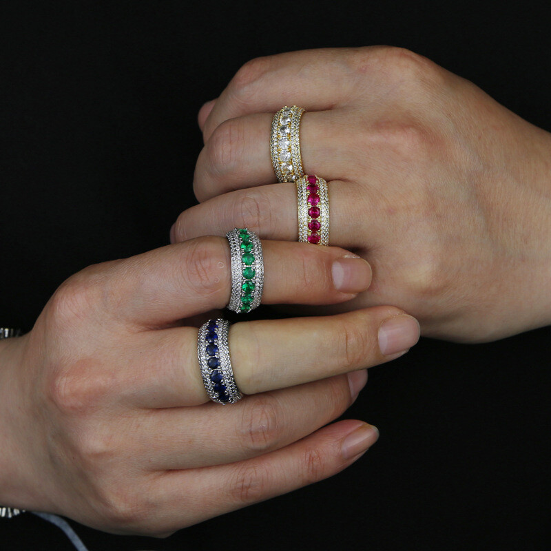 High Quality lced Out Bling Cz Men ‘s Ring Jewelry Luxury Full CZ Fashion Rings