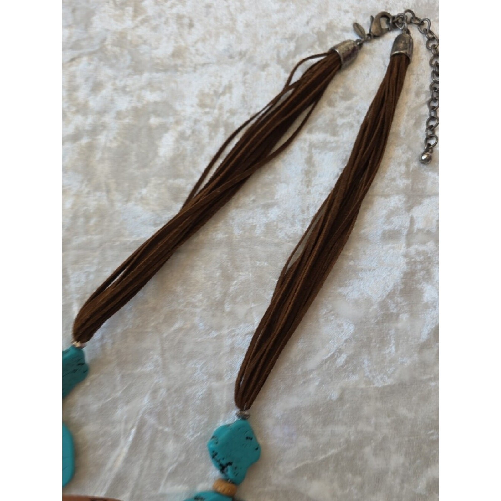 Chico’s Faux Turquoise Blue Disc Statement Necklace