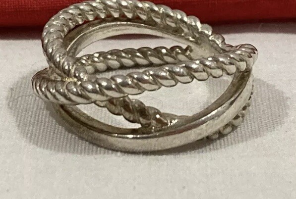 SILPADA 925 TH Signed Sterling Silver Twisted Multi Design BAND RING Size 9.1