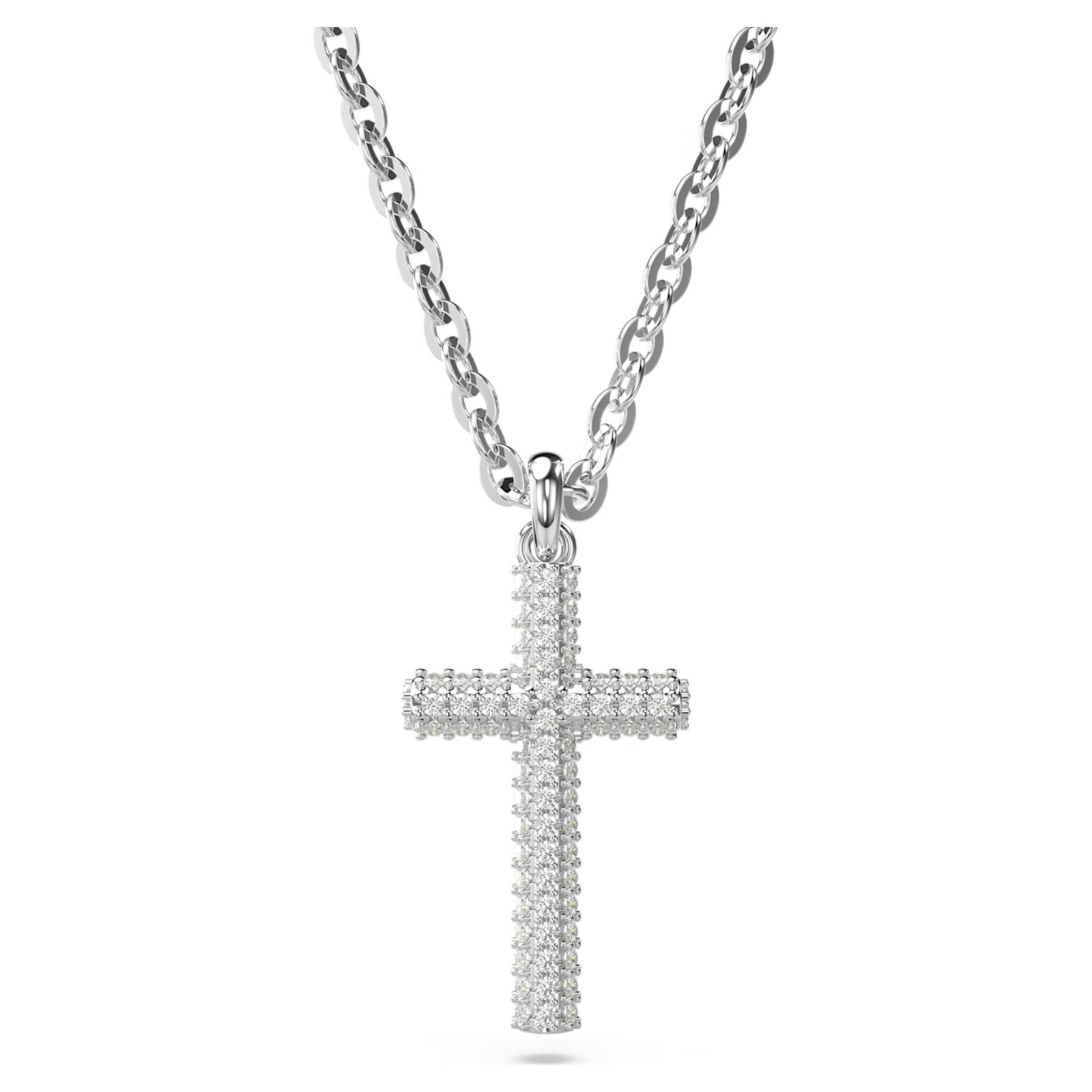 Swarovski Zirconia Insigne Pendant, Pavé, Cross, White, Rhodium Plated 5675577