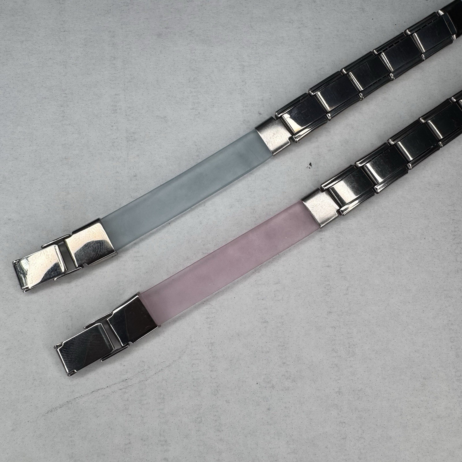 Italian Modular Charm Bracelet 7 Inch Silicone Band Stainless Steel Bracelet