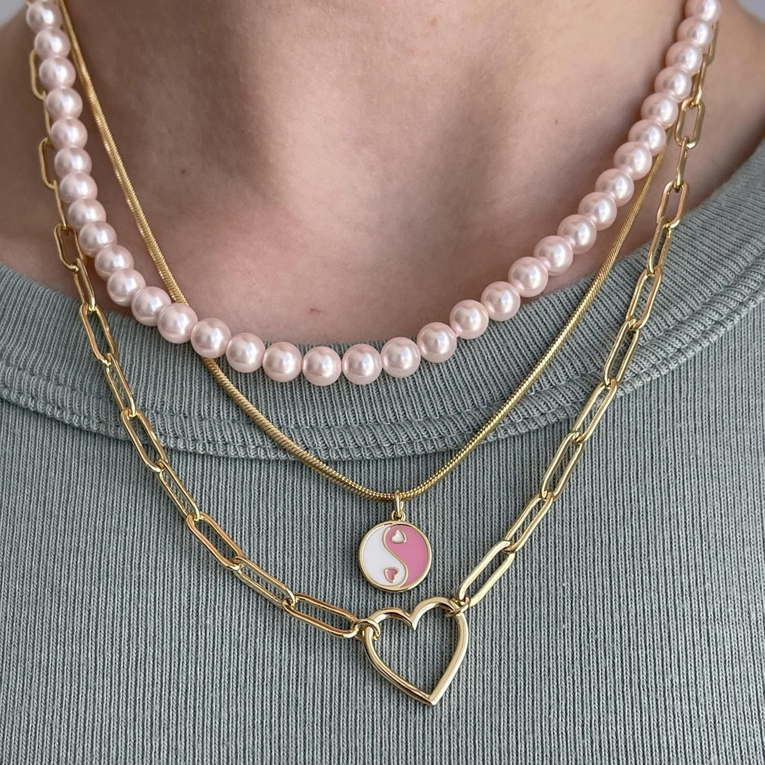 Dainty Gold Necklace for Women 14K Gold Plated Necklaces for Her Delicate Love H