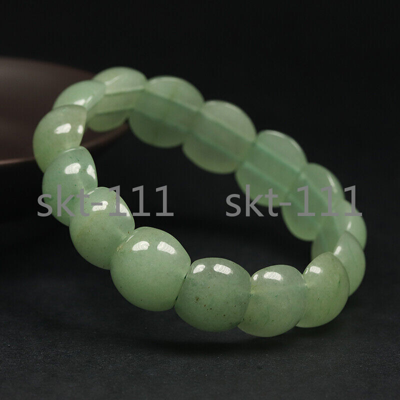 100% Natural Grade A Emerald Green Jade Bangle Bracelet Aventurine 7.5″