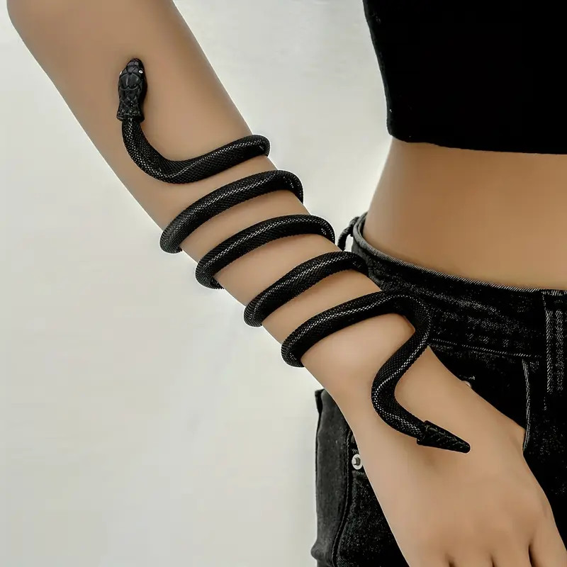 Necklace Bracelet Adjustable Scaled Snake Collar Neck Wrist Jewelry Gothic