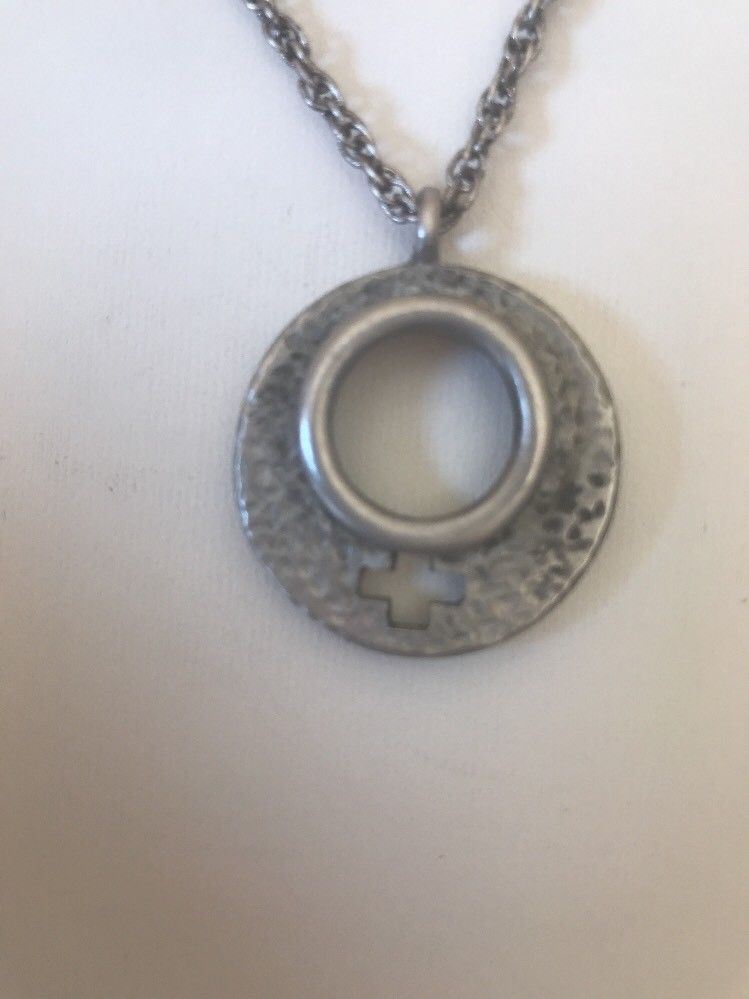 Feminist Girl Power Female Symbol Charm Necklace Pendant Reclaimed Metal Women’s