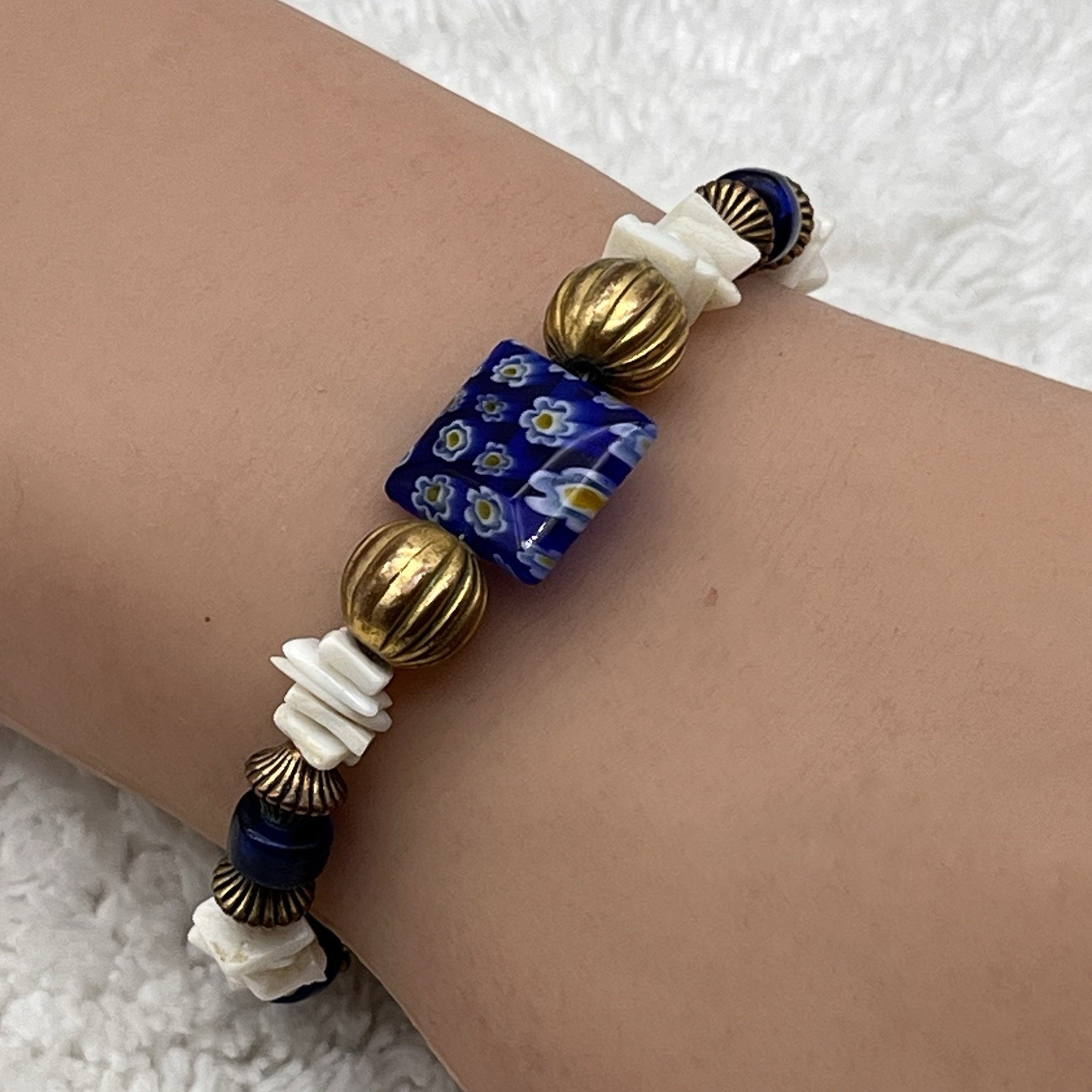 Boho Bracelet Lot of 2 Cloisonné Millefiori Beads