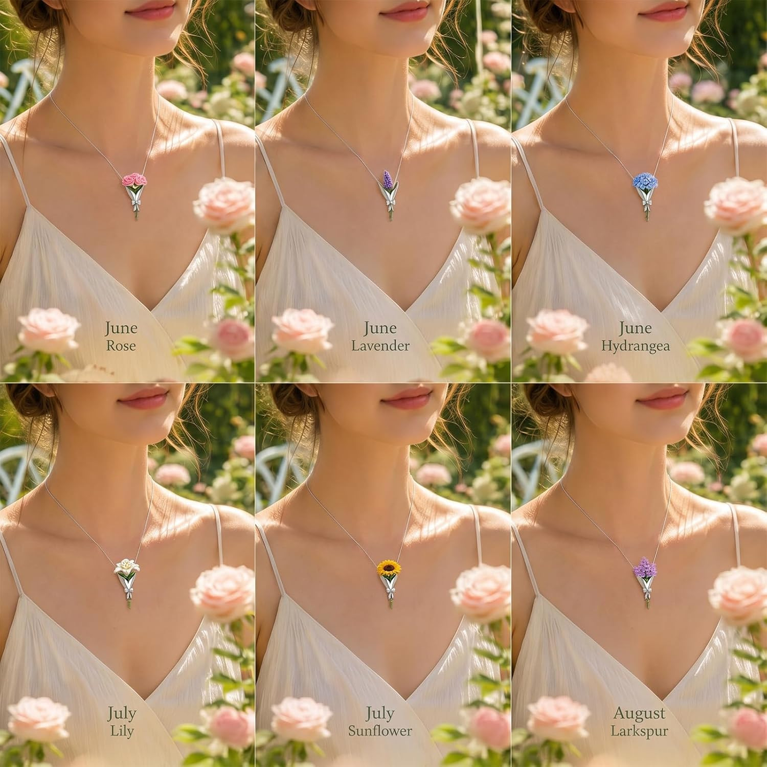 Flower Holder Necklace DTY Flower Vase Pendant Floral Bouquet Accessores for Wom