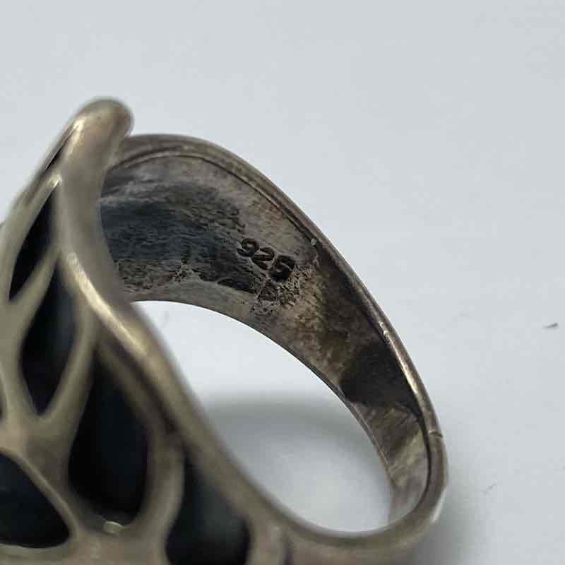 Sterling Silver 925 Ring Lot of 3 Leaf Wave Braided Band Sizes 6.25 6.5 7 13.1g