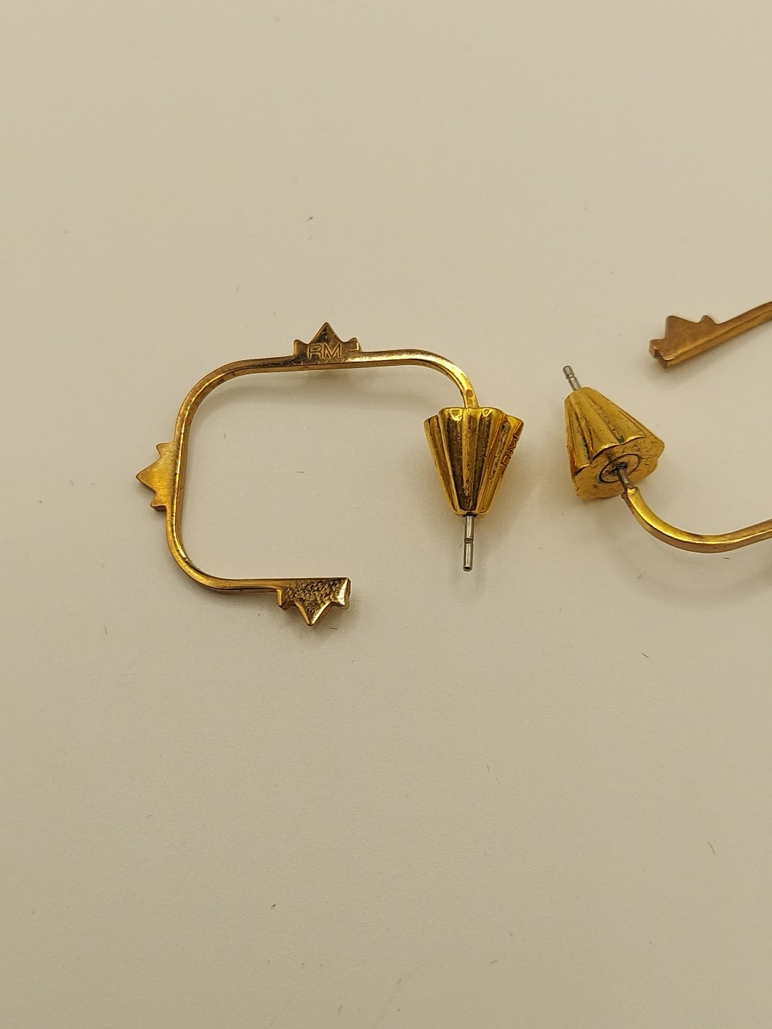 Rebecca Minkoff Gold Tone Hoop Earrings With Branded Bag