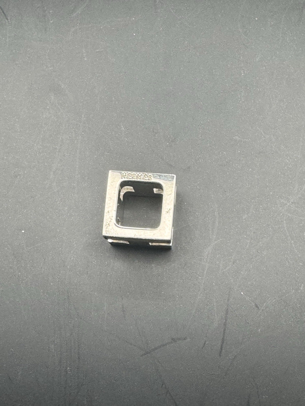 Authentic Hermes H Cube Pendant Bicolour Black And Silver Pendant Only