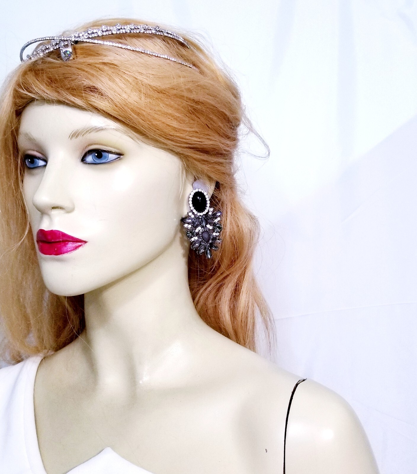 Chandelier Earrings Rhinestone Austrian Crystal 2.3 inch Gray