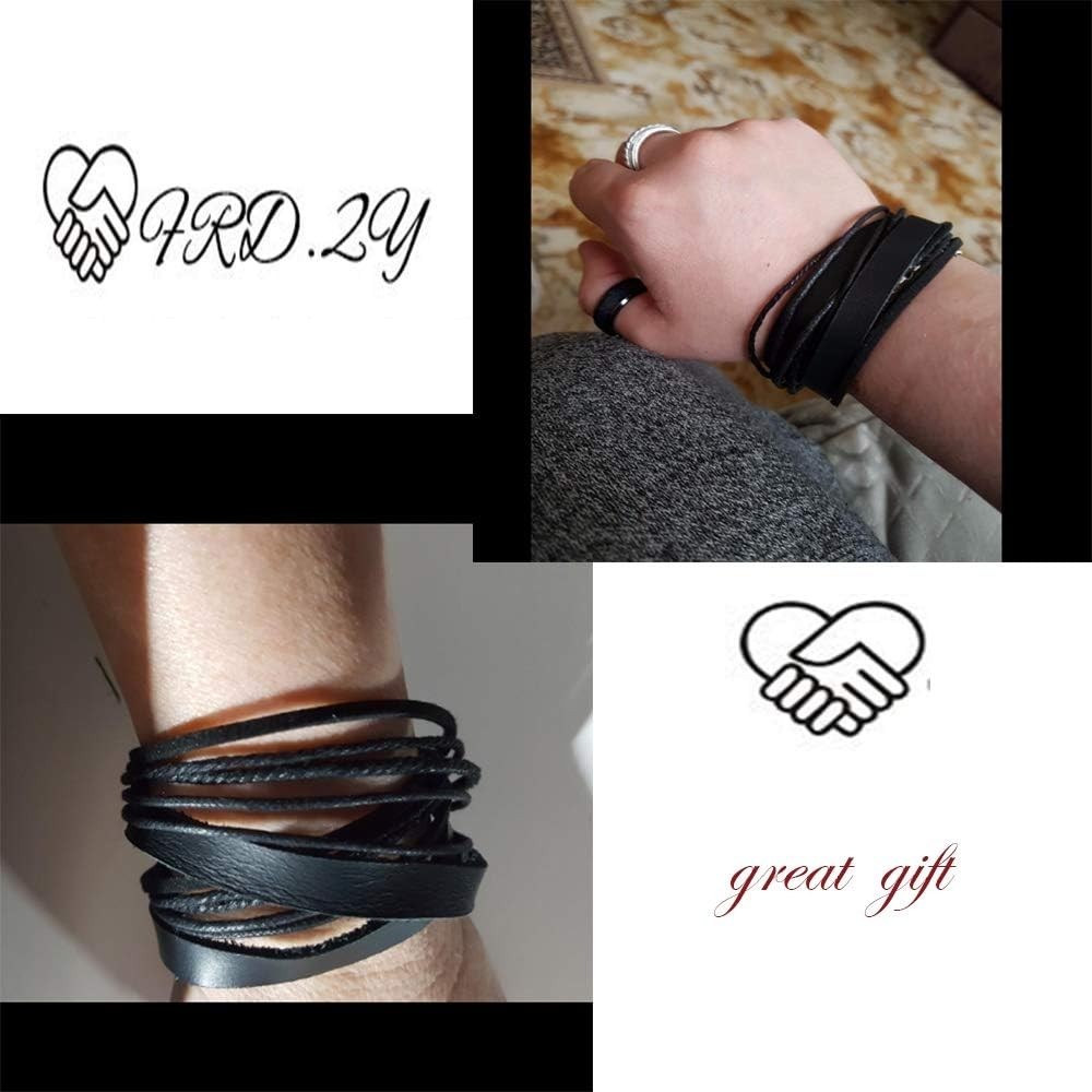 Genuine Leather Bracelet for Women & Men,Unisex Multilayer Leather Adjustable…