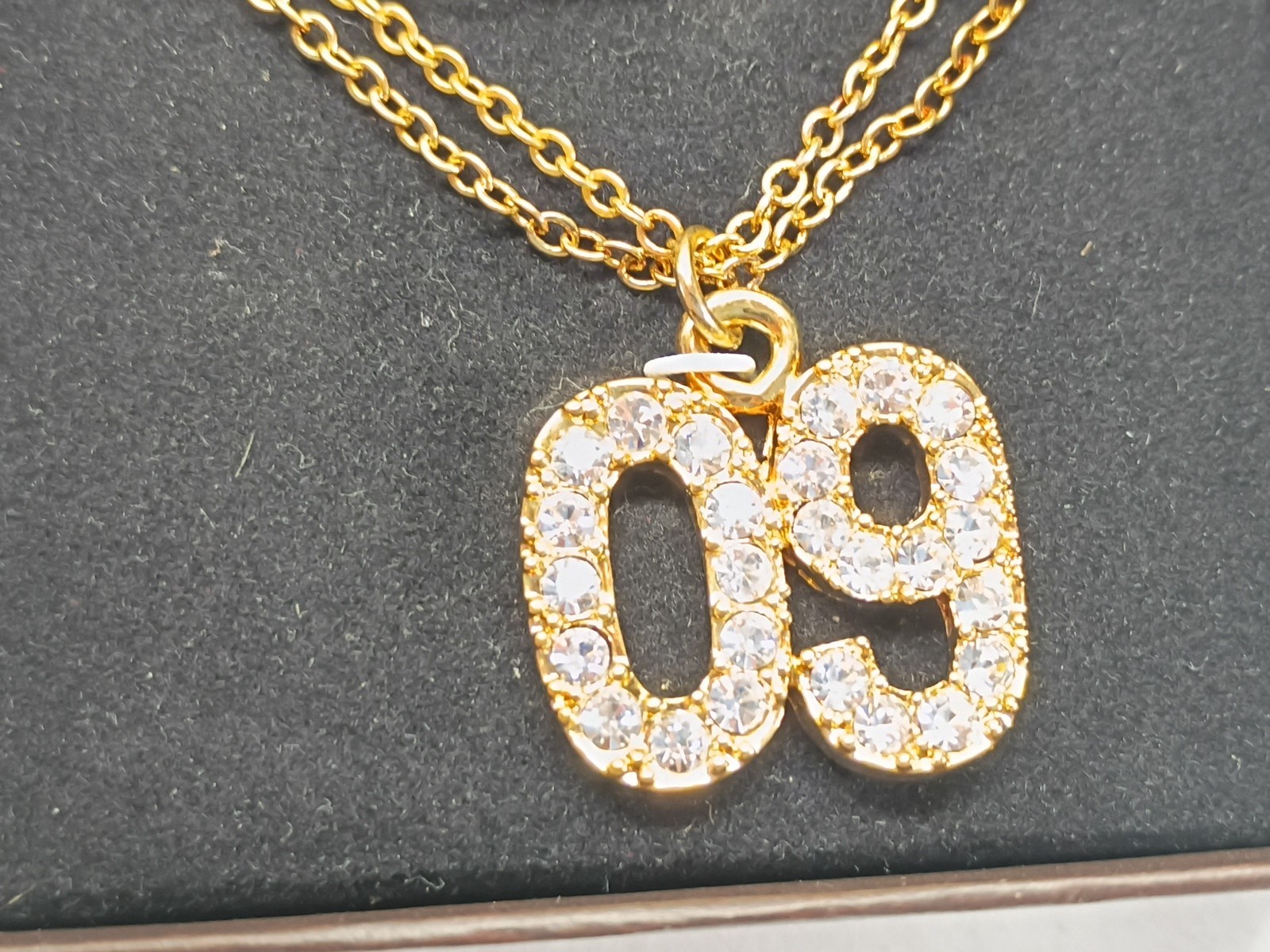 New Jostens Class Of 2009 Heart Necklace With Rhinestones Never Worn 21″