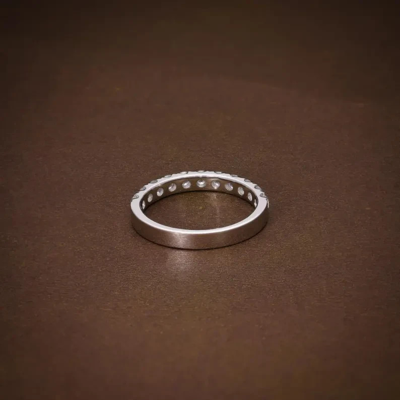 2 Ct Round CutSimulated Diamond Wedding Half Eternity Ring 14k White Gold Plated