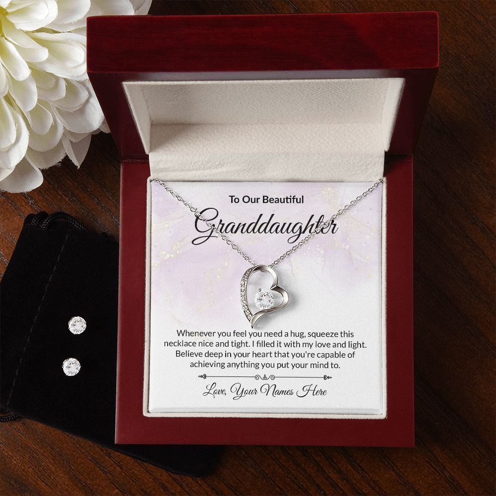 To My Granddaughter Necklace, Xmas Birthday Graduation Gift For Granddaughter