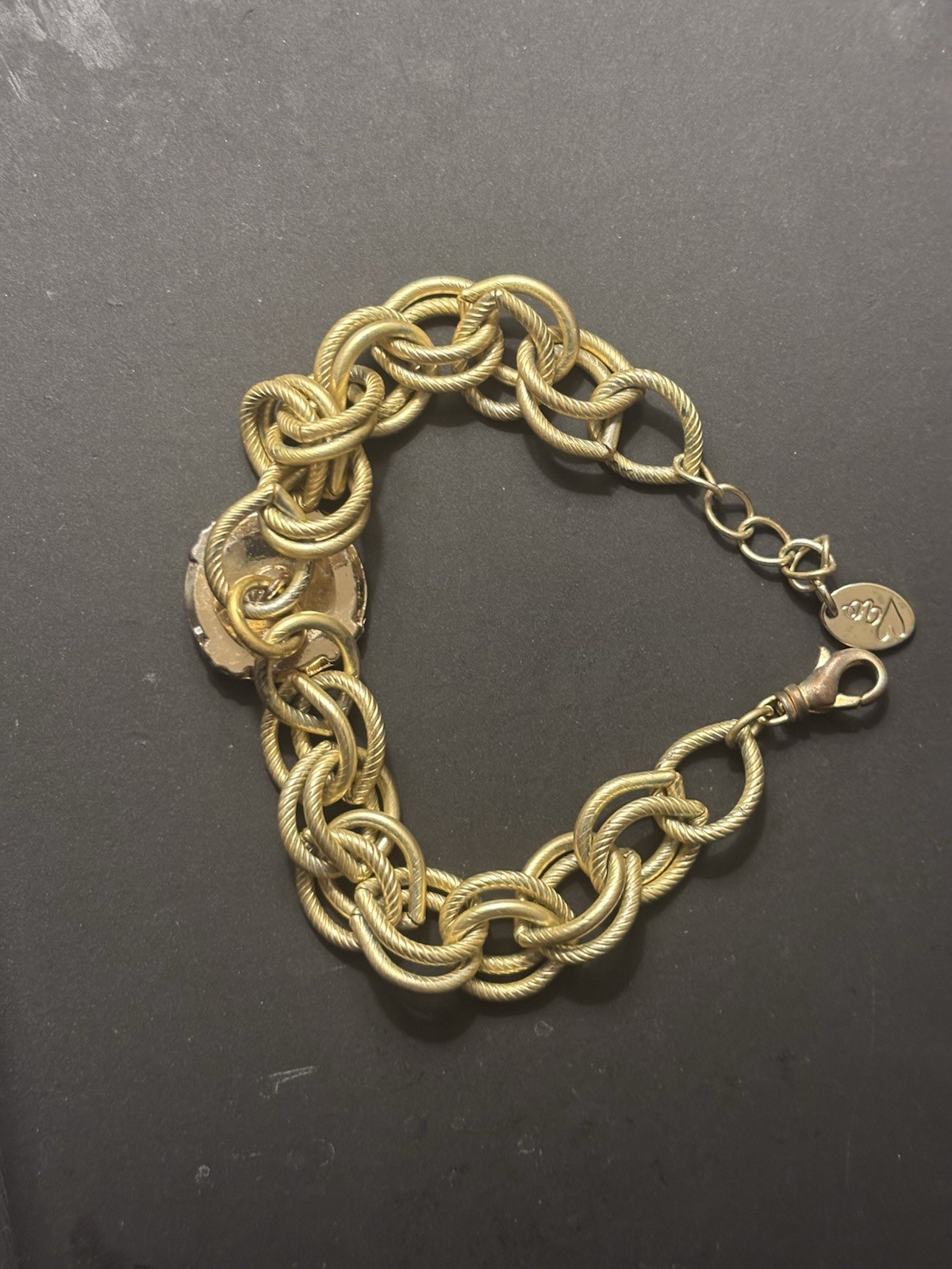 Chain Bracelet with Chanel Button