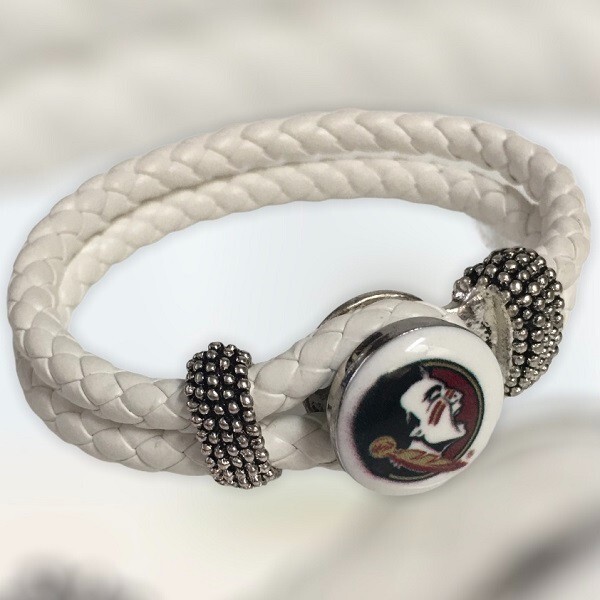 Snap Jewelry Florida Seminoles Glass 18-20mm Fits Ginger Charms Accessories