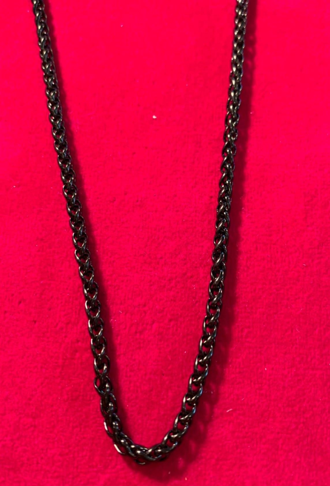 18″ Men ,Women, ,3mm Stainless Steel Black Plated Braided Wheat Necklace