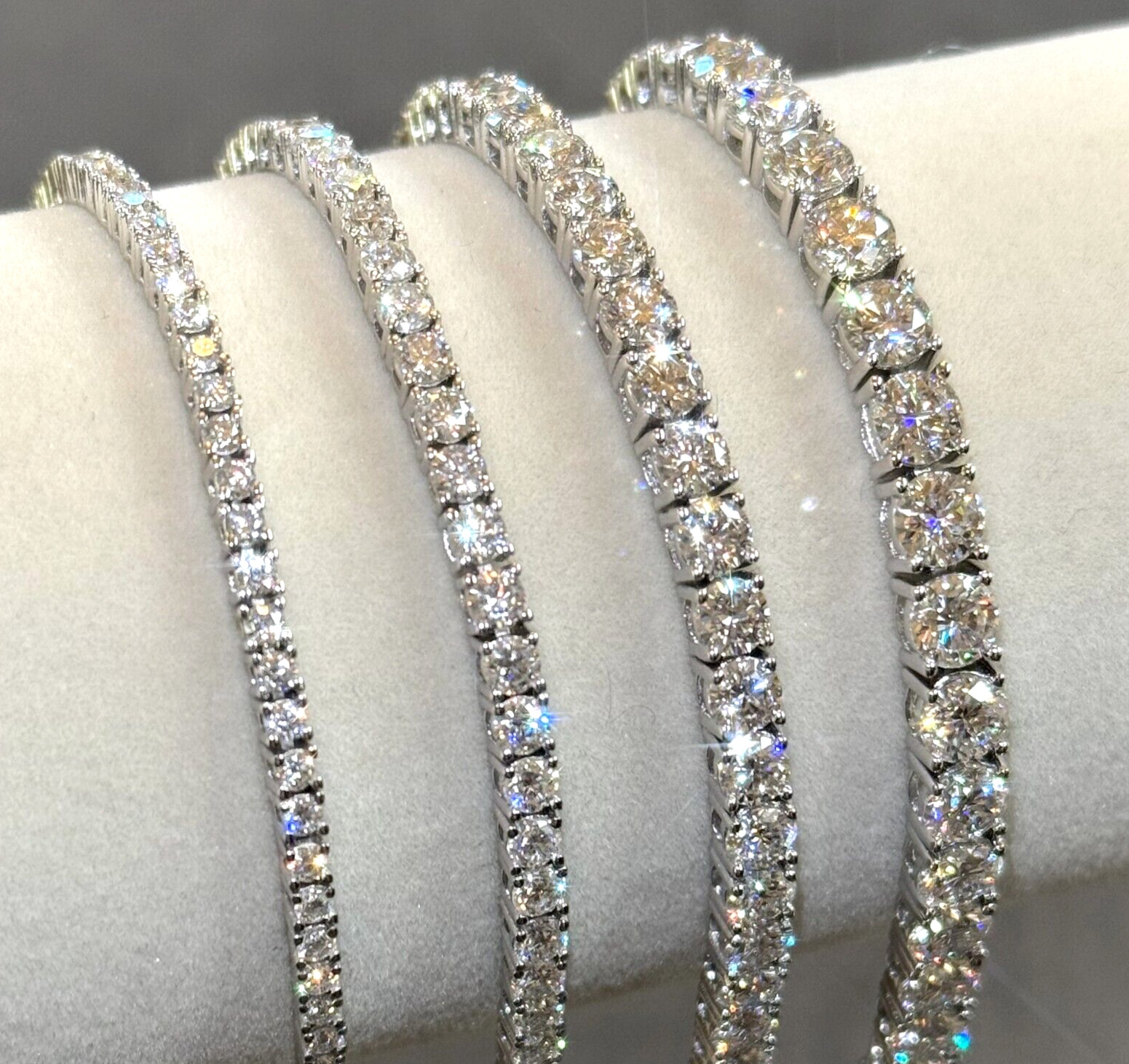 VVS1 Certified Moissanite Tennis Bracelet – 925 Silver or Gold Plated All Sizes