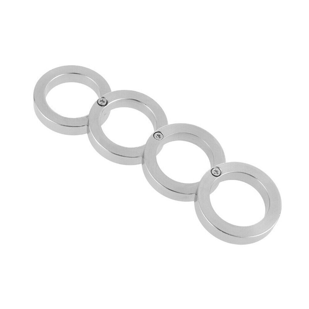 4X Stainless Steel Outdoor Rotatable Fold Ring Finger Clasp Ring For Hiking Men