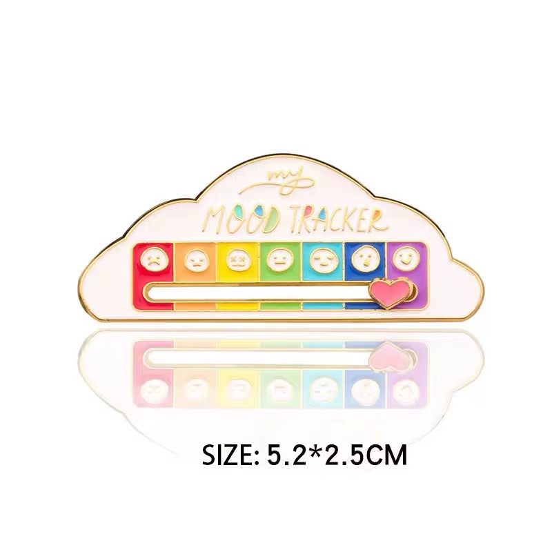 My Social Battery Slider Enamel Pin Interactive Mood Expression Brooch Badge