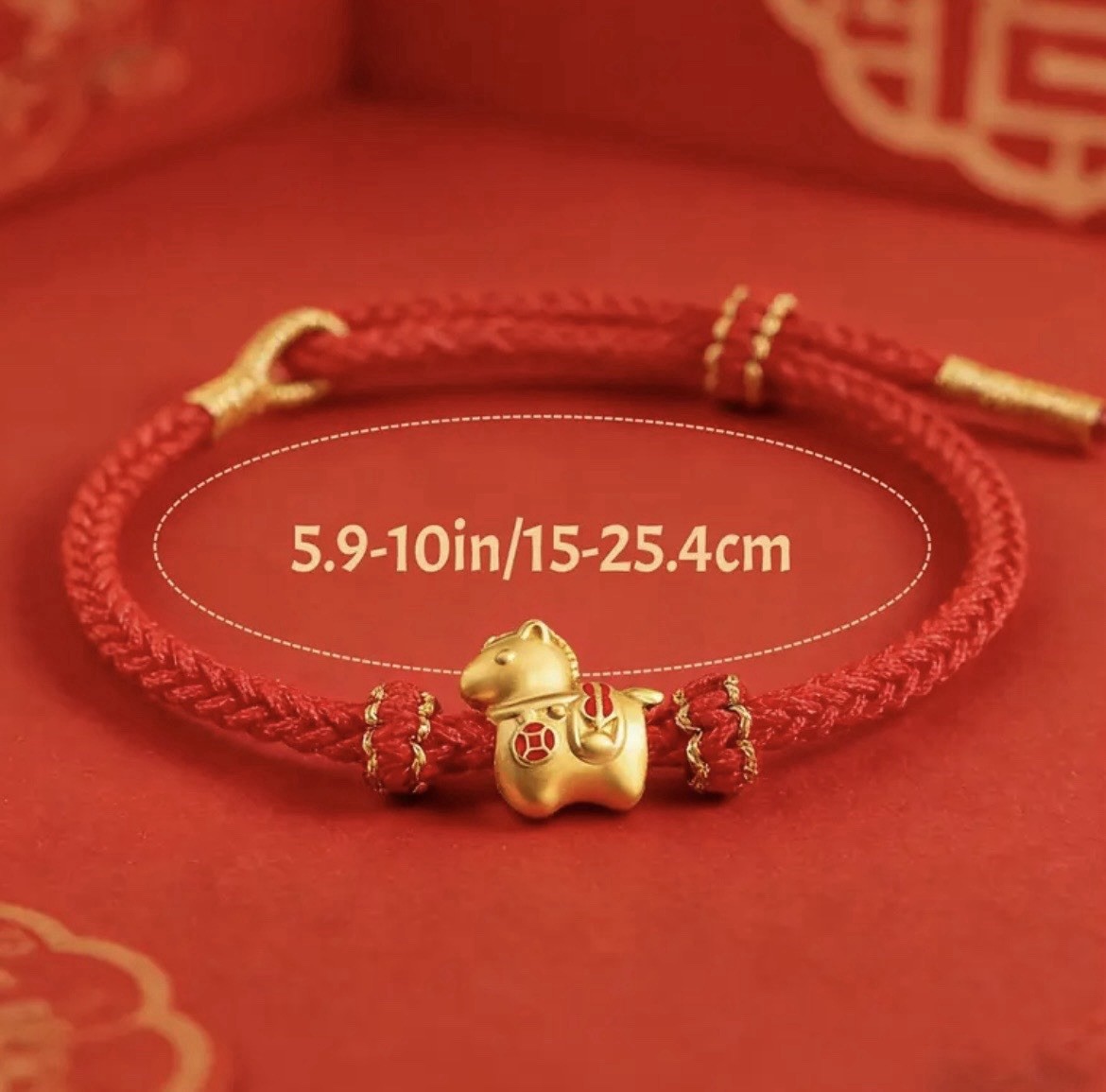 2026 New Year Lucky Good Health Horse Bracelet, Adjustable Chinese Zodiac