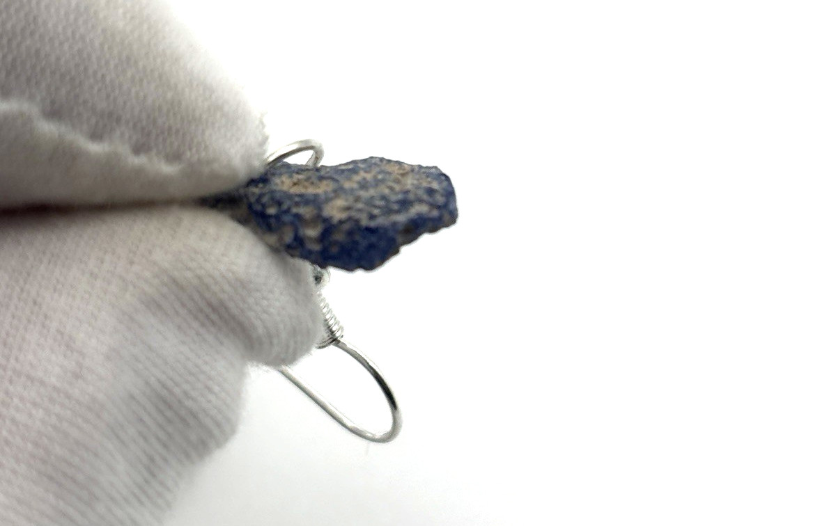 Ancient-Style Rustic Glass Earrings | Raw Blue-Green Shard Drops 2.69g