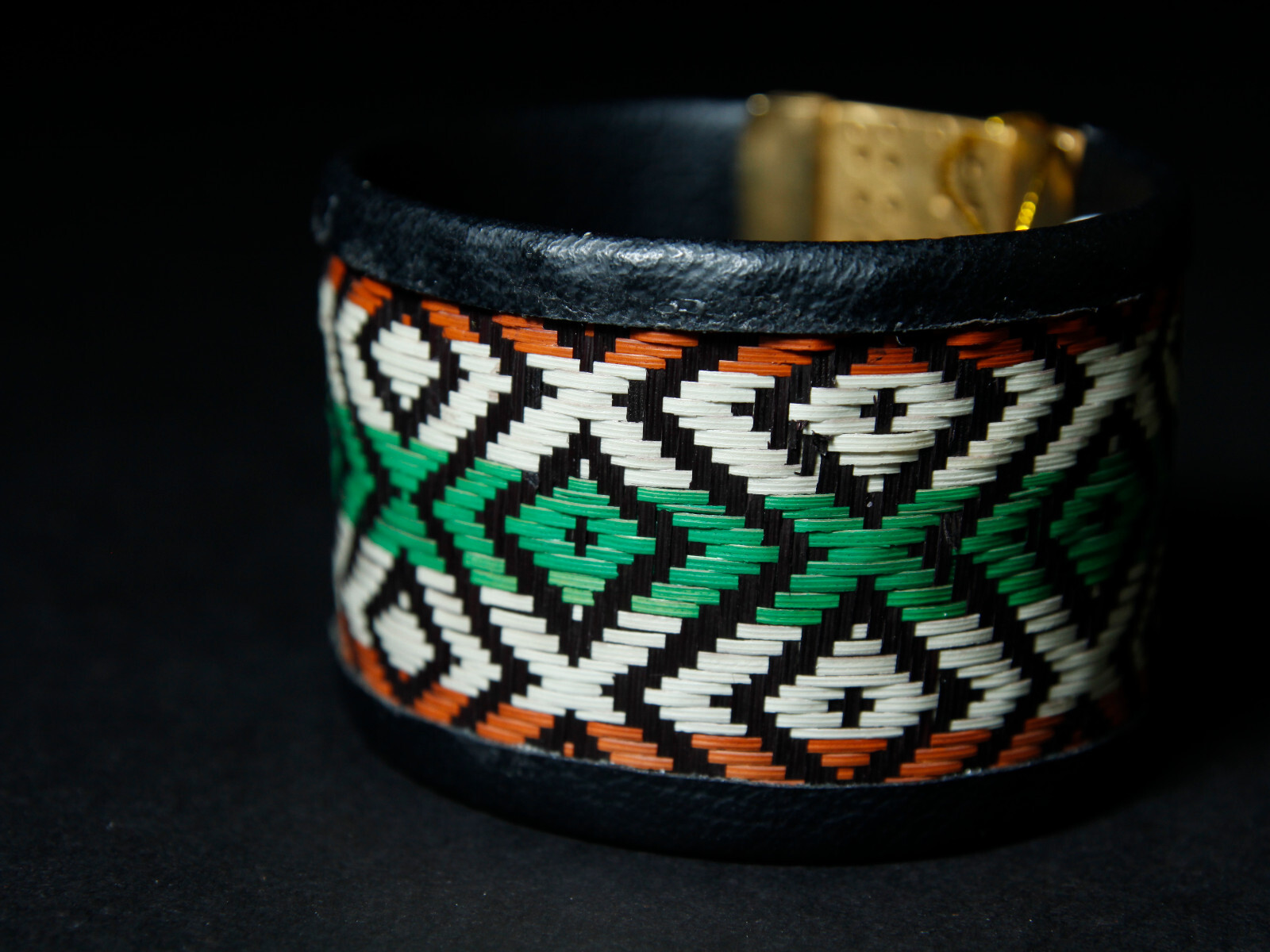 Reproduction Pre-Colombian Jewelry: Woven Cuff Bracelet (1249-30-G03) 10URM1