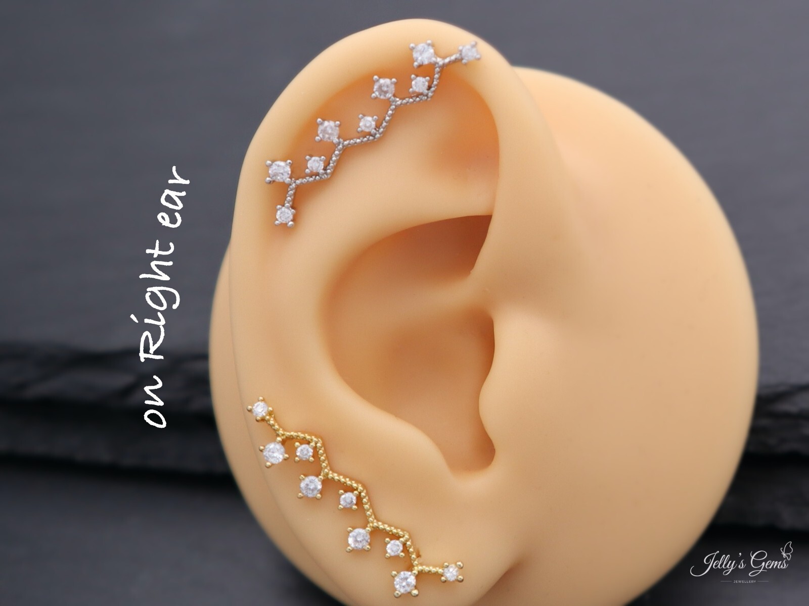 Line Crawler Gold Silver Cartilage Helix Lobe Tragus Conch Earring Gift her UK