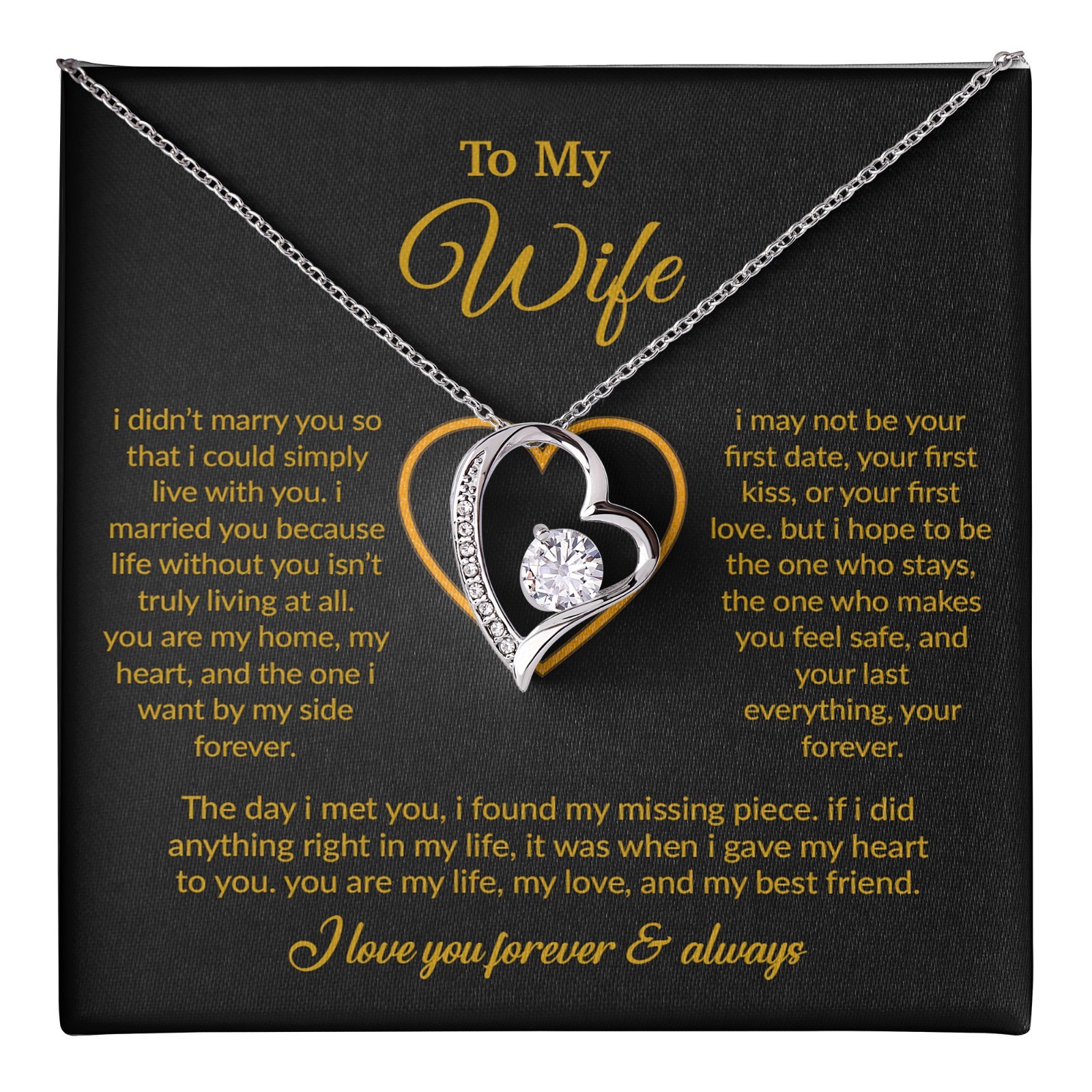 To My Wife Necklace, Gift For Wife, Anniversary Gift For Wife, Necklace For Wife