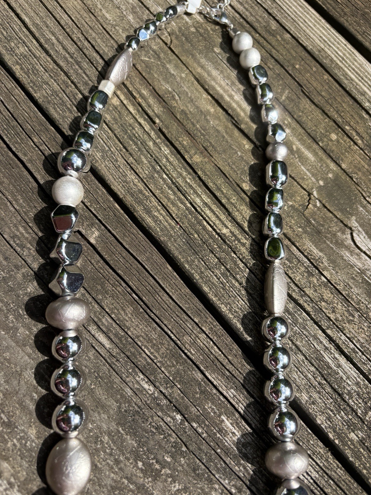 Chico’s Necklace Women’s Silver Tone Beaded City Boho Long Vintage
