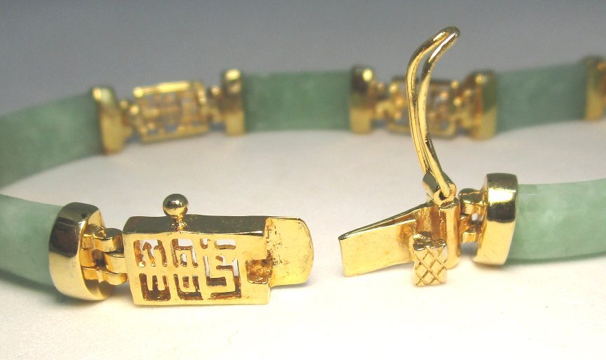 GP Link Bracelet w Aventurine / Safety Latch 14.9 grams 7 3/4” x 1/4” lot 47p3