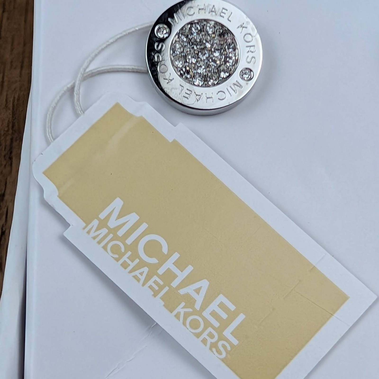 Michael Kors Silver Tone Pave Crystal Logo Stud Earrings MKJX4667791 NWT Box