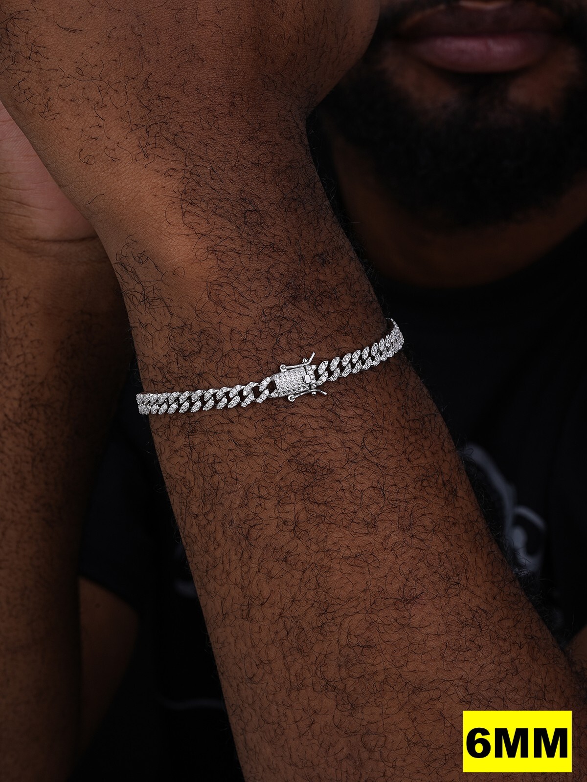 Real Miami Cuban Link Bracelet Iced MOISSANITE Out Solid 925 Sterling Silver ICY