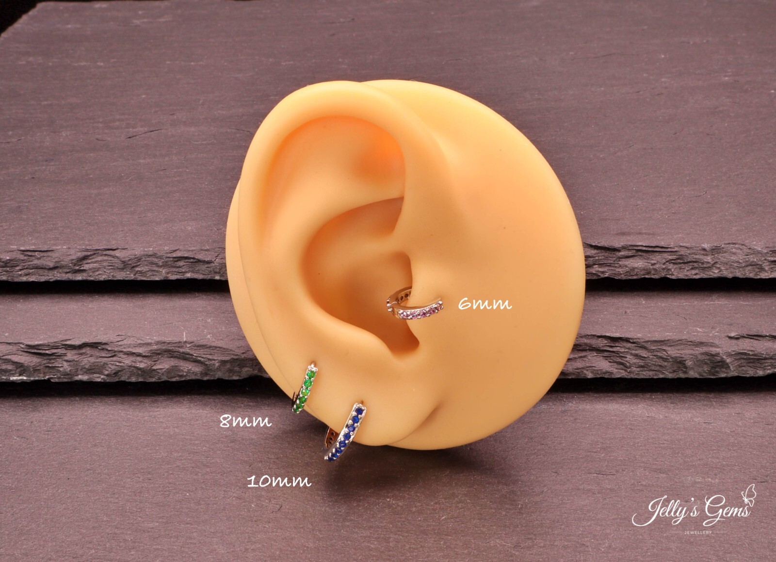 Gold Silver Green Cubic Zirconia Platinum Rose Earring Lobe Helix Cartilage