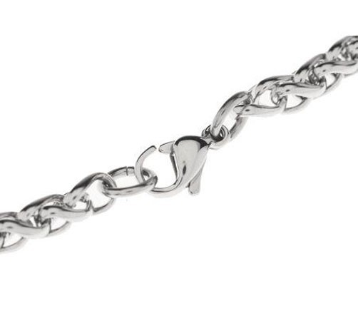 Bold Graduated Spiga Wheat Chain Necklace Stainless Steel by Design QVC 16″ 18″