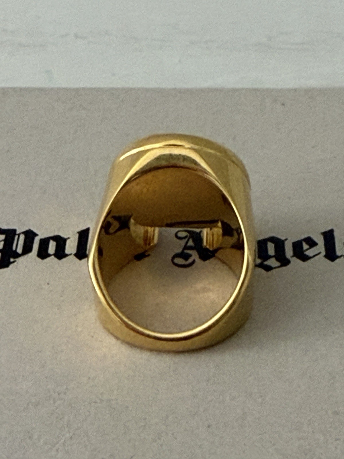Adult Unisex Size 7 Palm Angels Gold Tone Horseshoe Rhinestone Embellished Ring