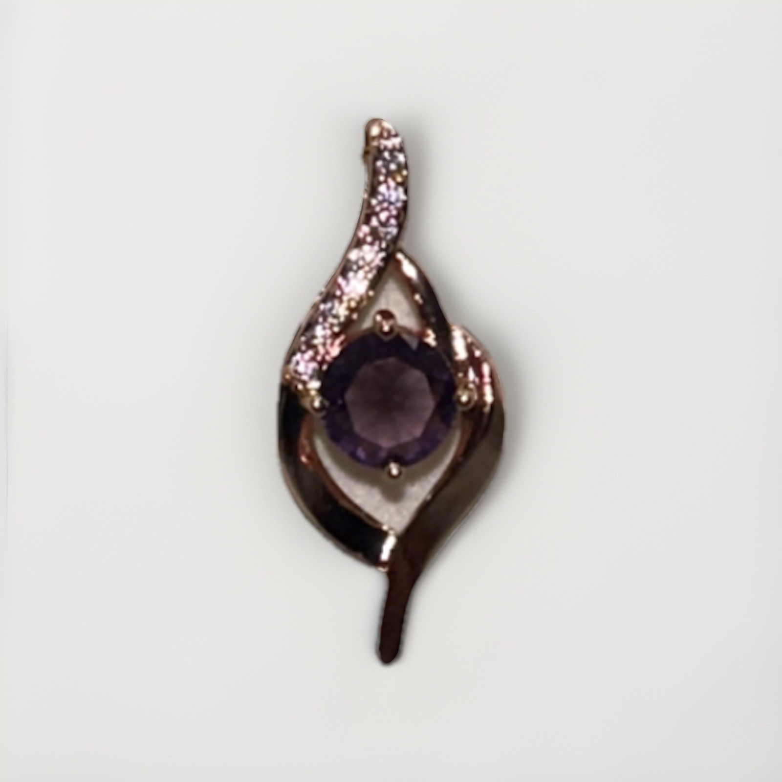 Stainless Steel Purple Gem Stone Necklace
