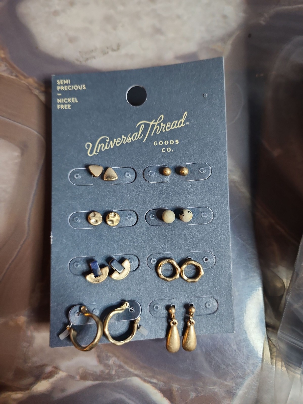 Universal Thread 8 Pair Earring Set 40 Sets Gold Tone Nickel Free Resellers Lot