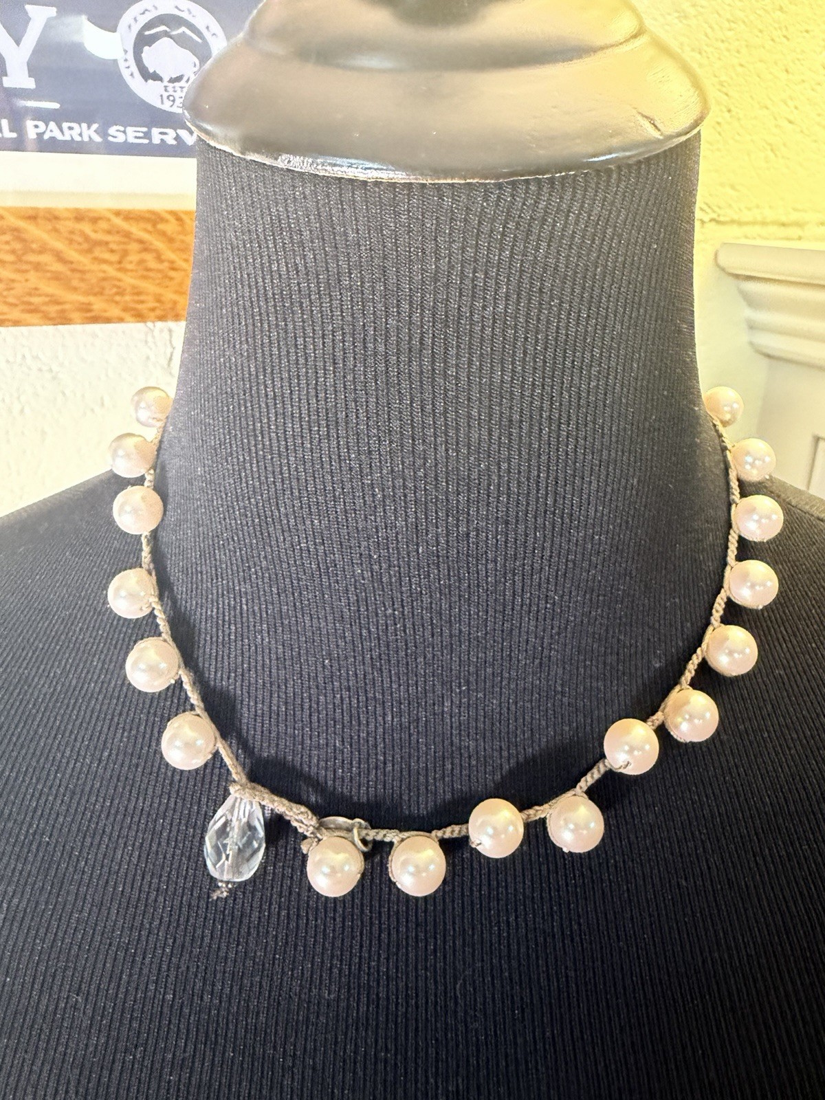 On U Jewelry Maggie Crocheted Pearl Necklace 17″ Donna Silvestri Crystal Toggle