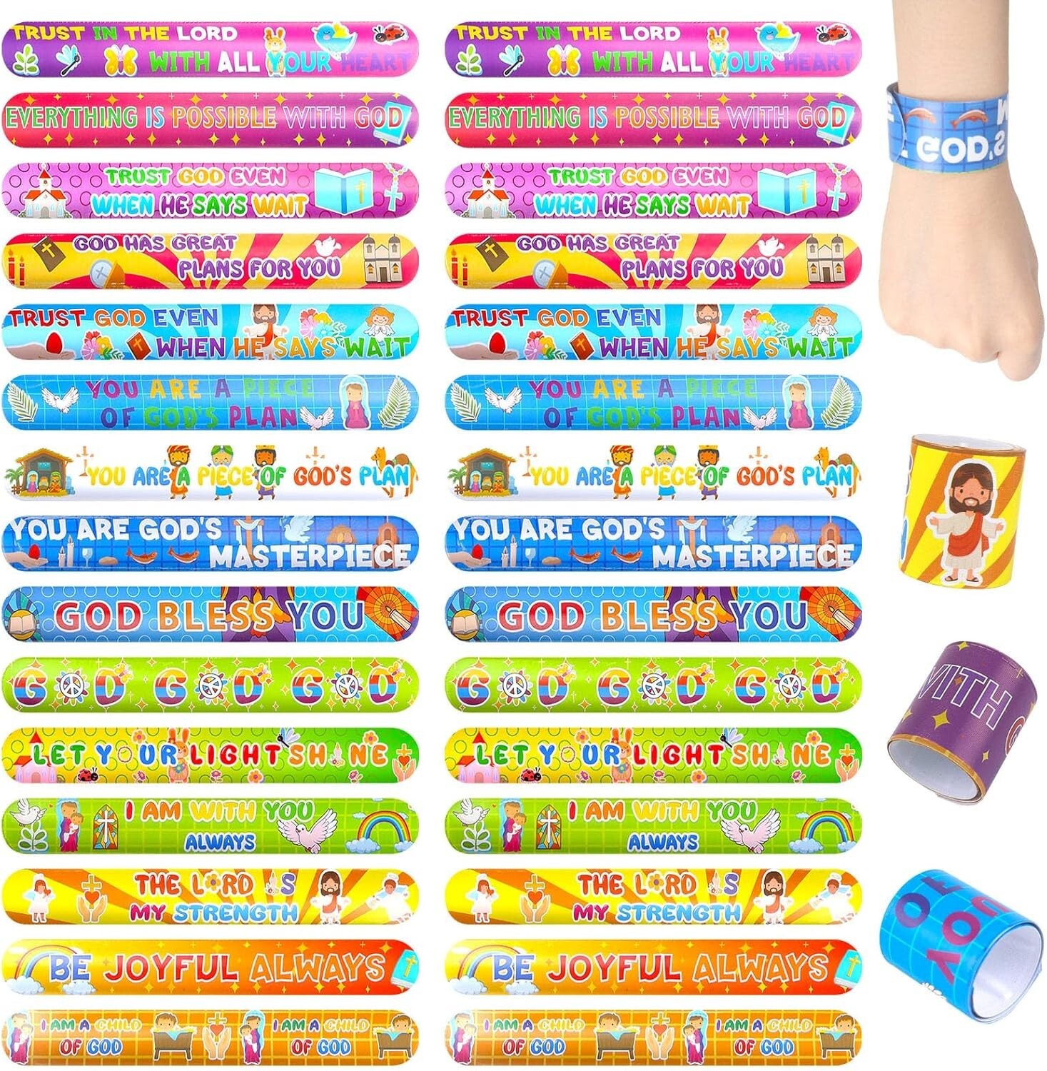 Inspirational Snap Bracelets for All – 48PCS Bible Verses for Events and Gifting