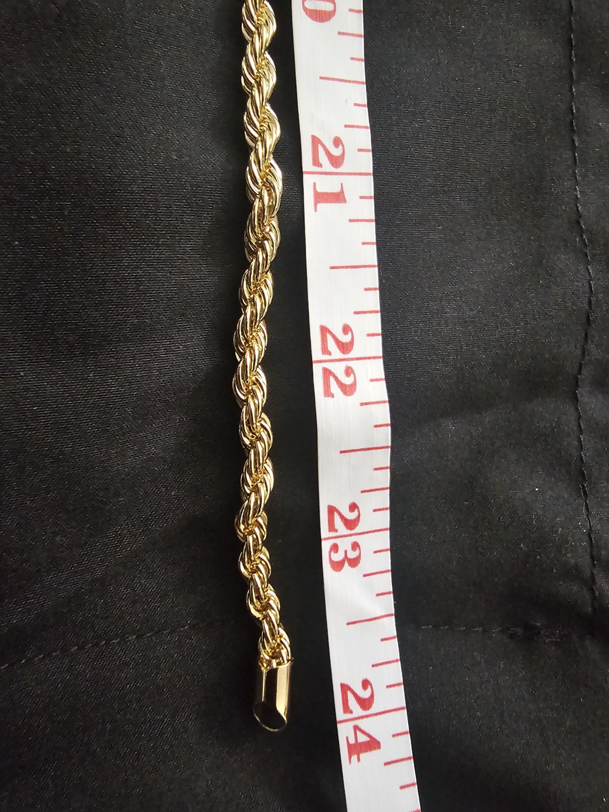 24in 14k Gold-Plated brass-3mm Rope Chain Necklace with Lobster Clasp
