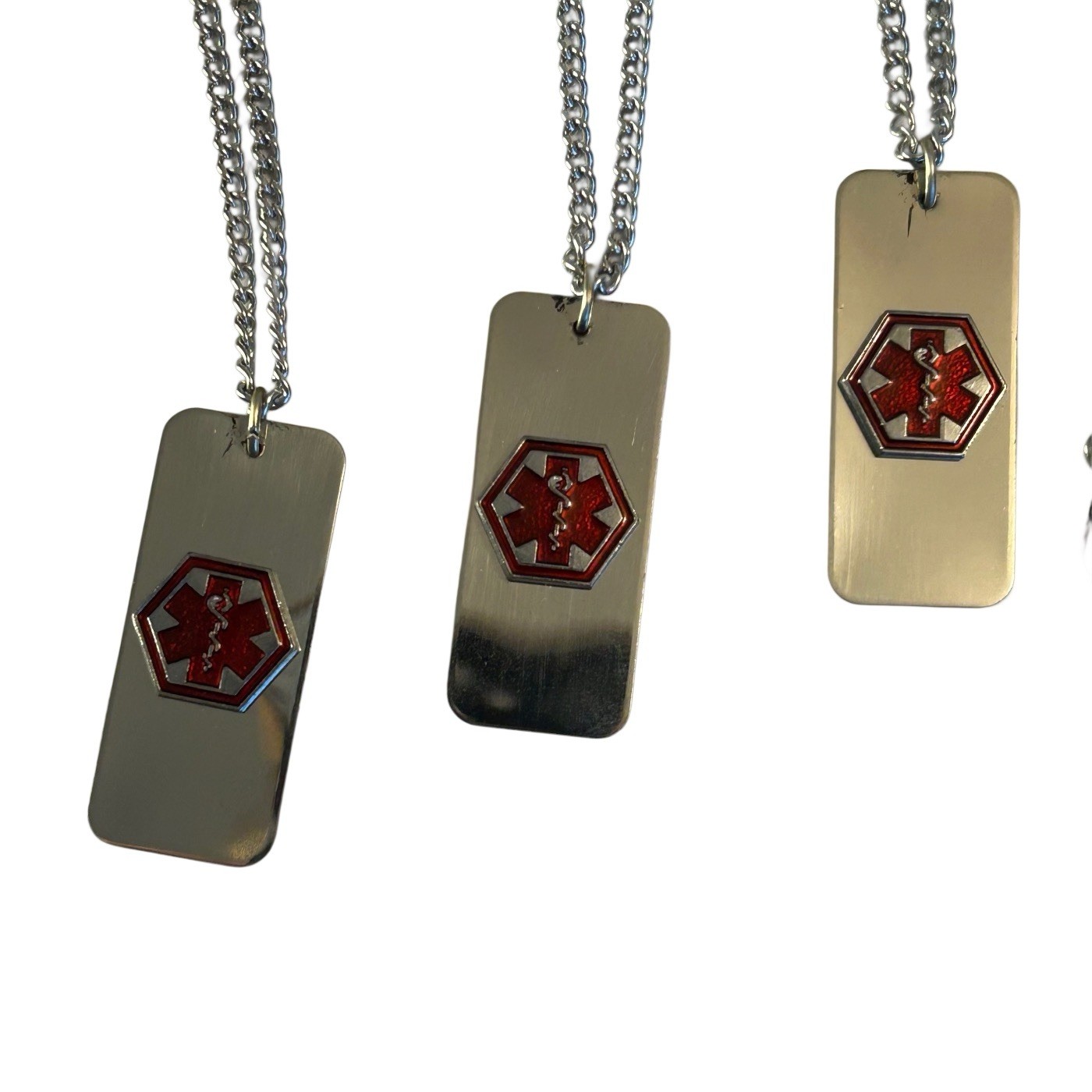Stainless Steel Medical Alert Necklace & Bracelet Lot Of 6 For Engraving Info