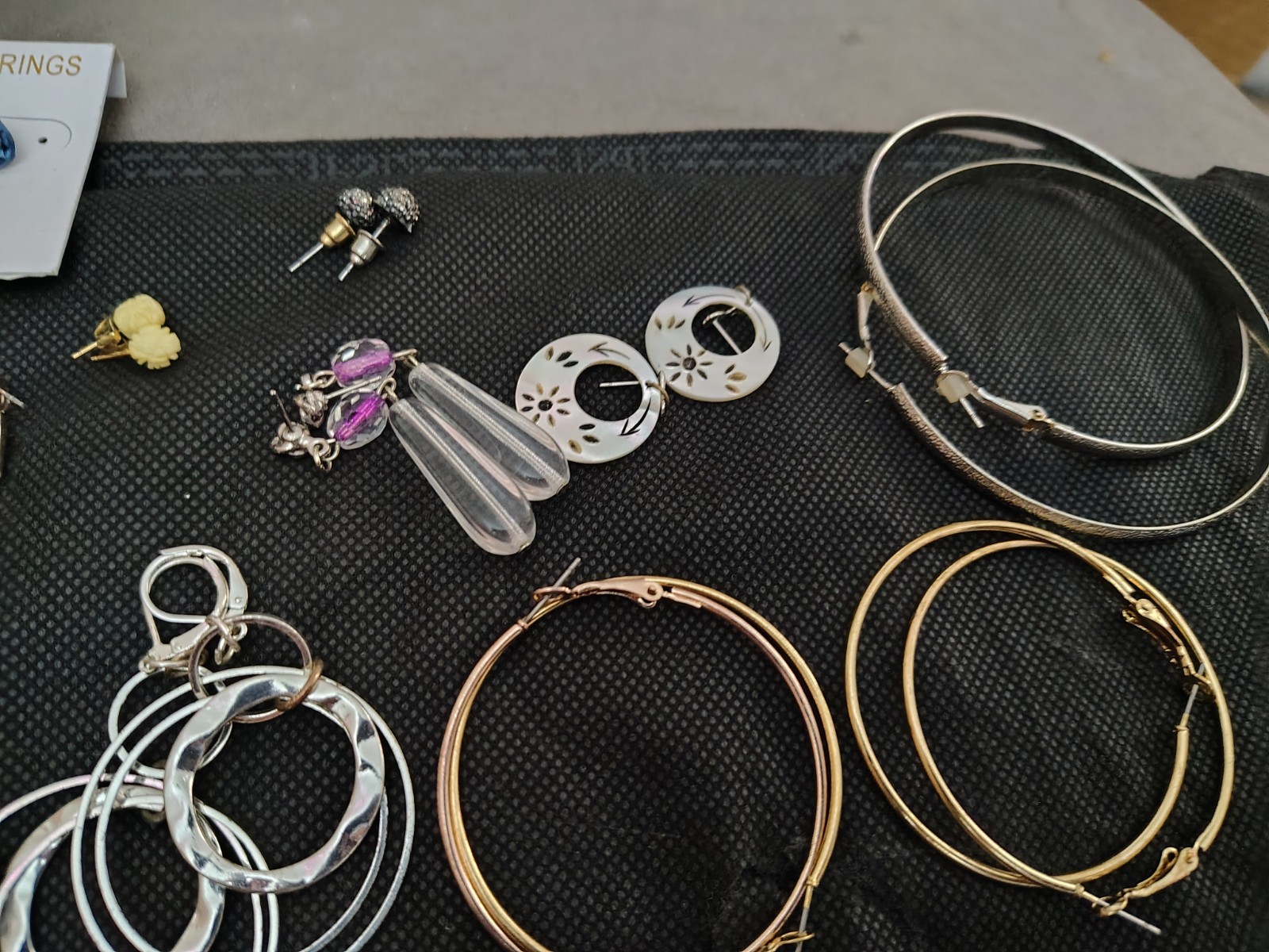 Lot Of 13 Pairs Hoop Earrings Jewelry