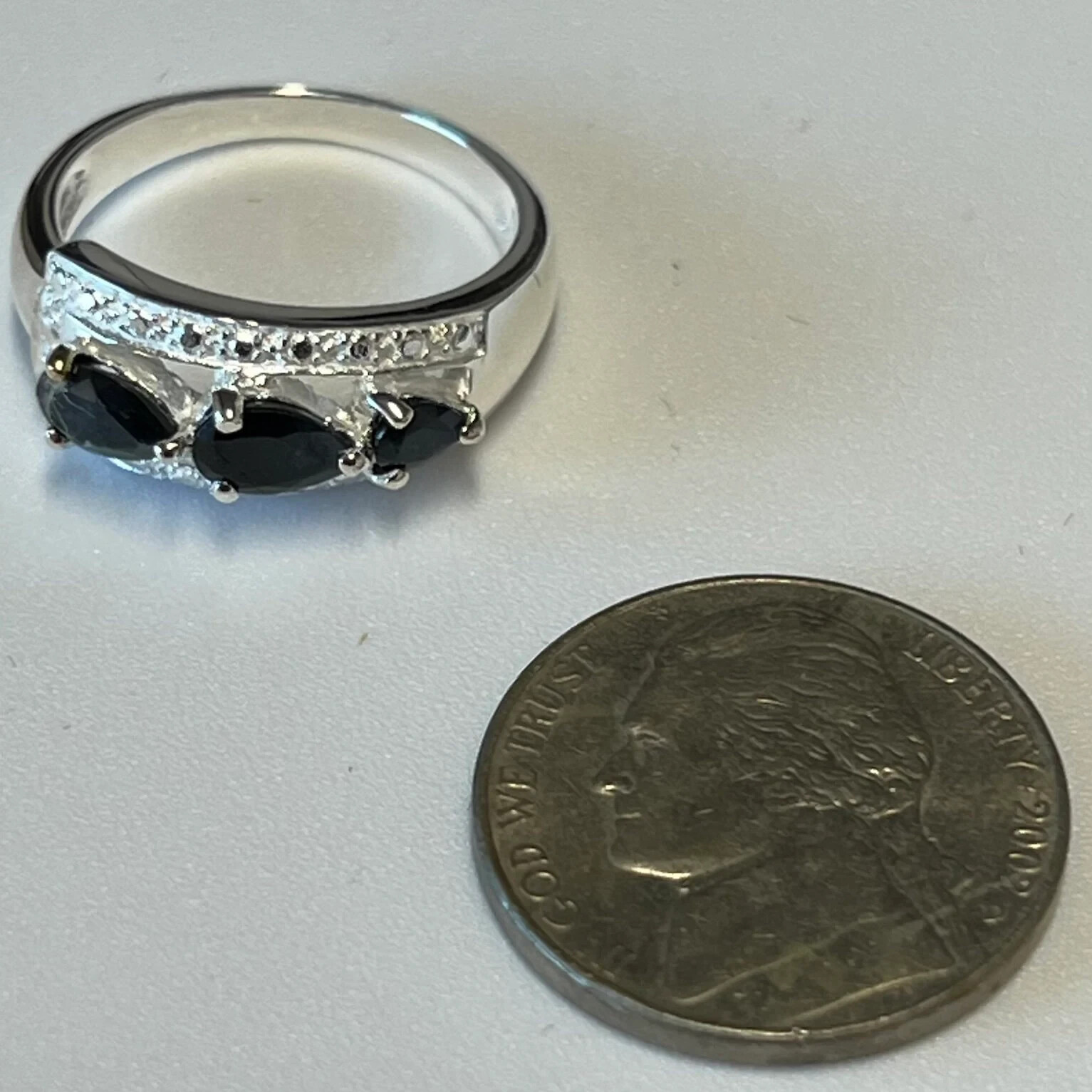 Women’s Silver Ring With Black Onyx And Silver Ring Size 7.5 Gem13