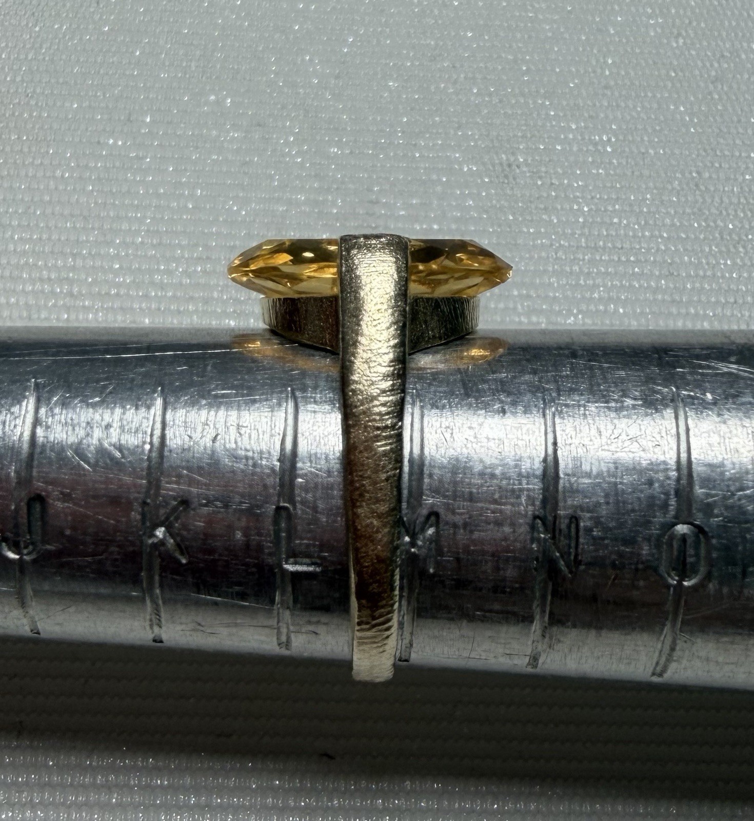 Gold plated silver 925 yellow sapphire stone ring size M