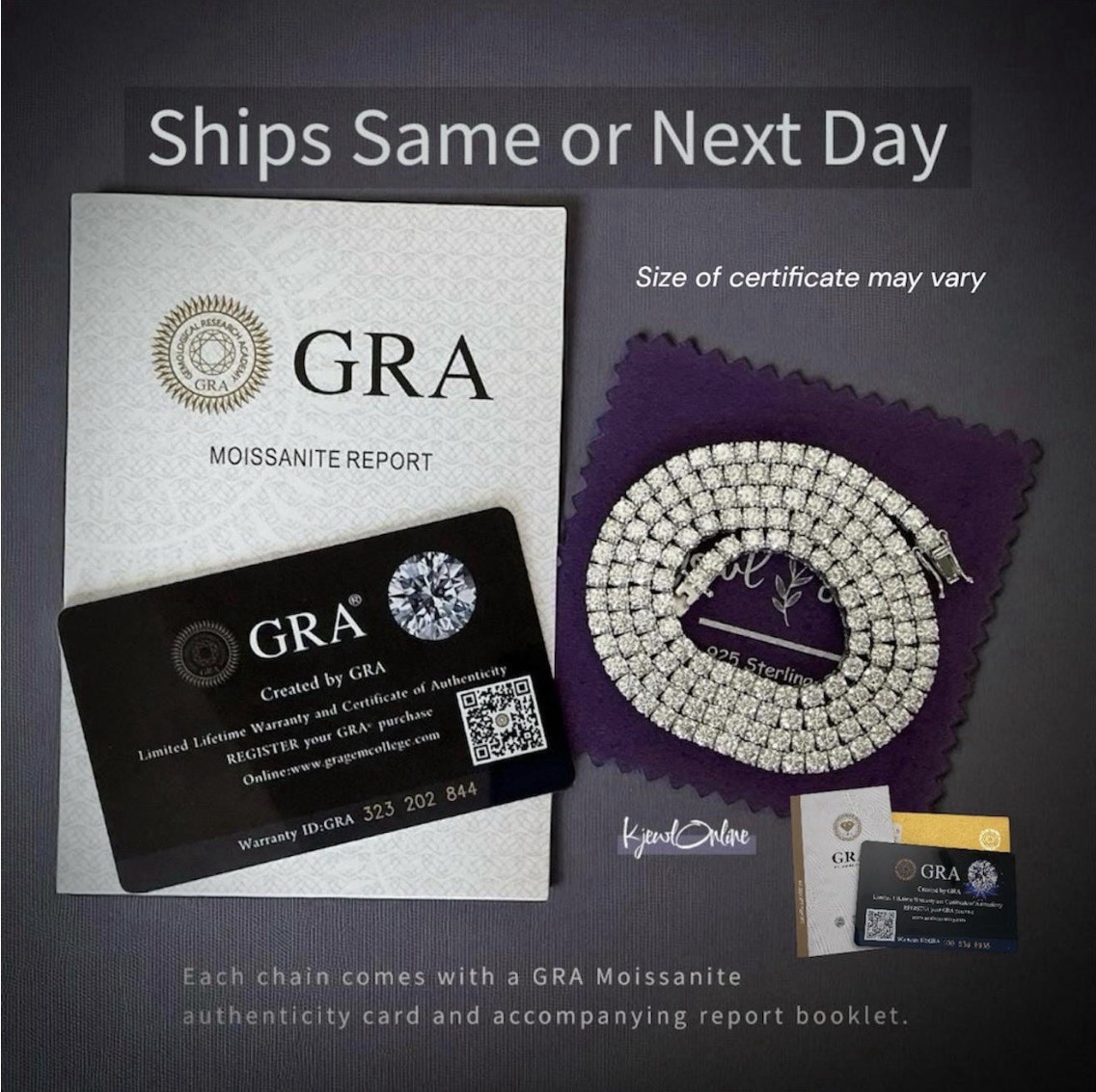 GRA Certified Moissanite Tennis Chain & Bracelet | 925 Sterling Silver Unisex