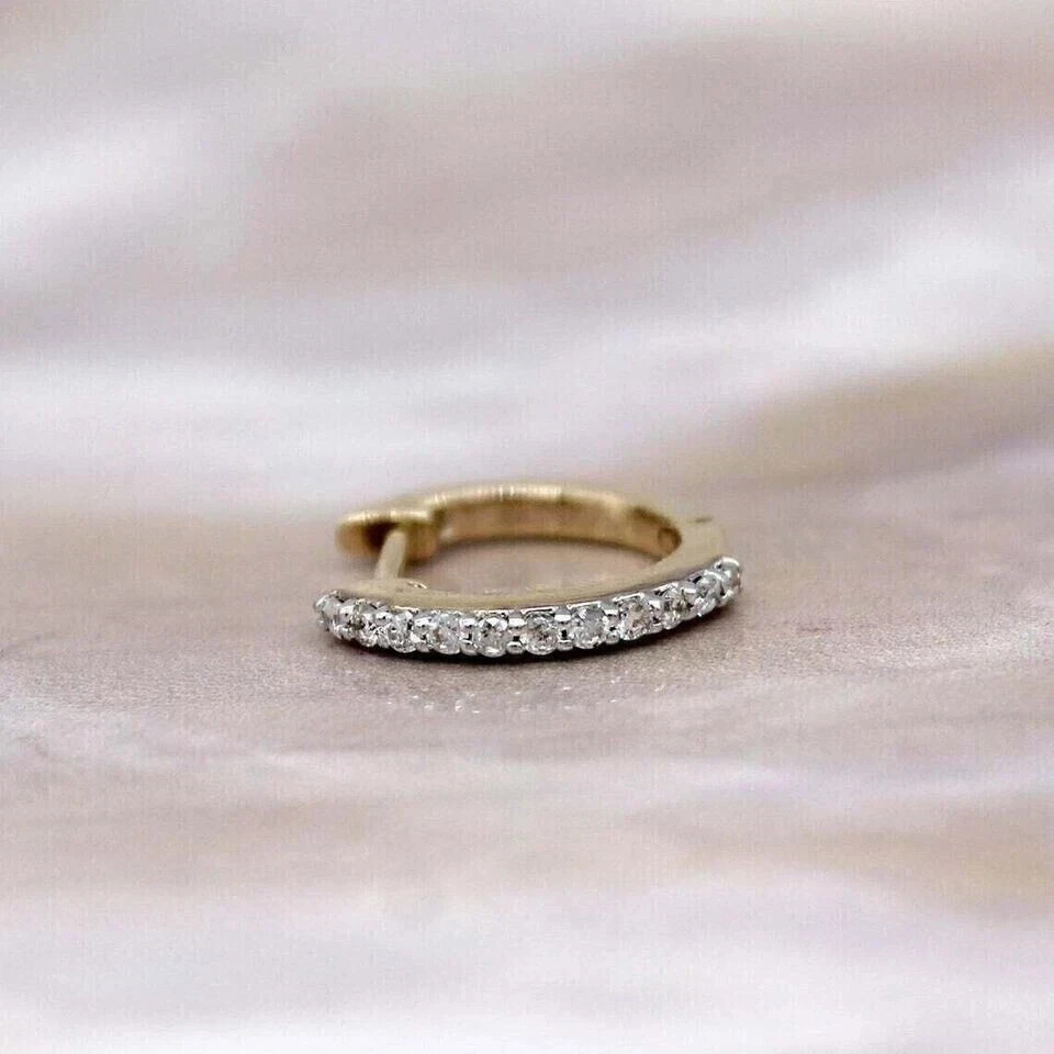 2Ct Round Simulated Diamond Huggie/Hoop Stunning Earring 14k Yellow Gold Plated