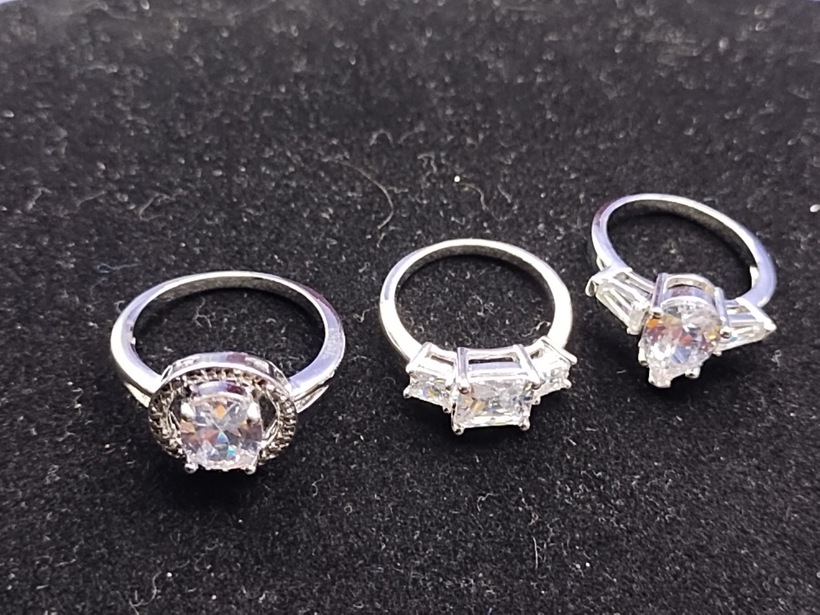 Set Of Three Costume Jewelry Silver Tone Jewelry Box Included Clearance Sale